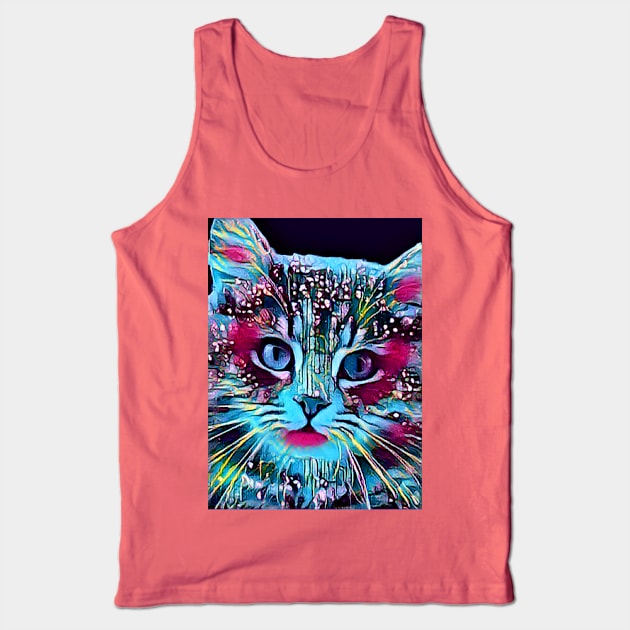 Blue Cat Treasure Tank Top by PersianFMts